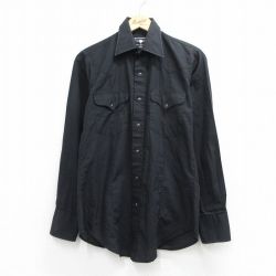 90s 長袖ウエスタンシャツ ブラック メンズS相当 | 古着
