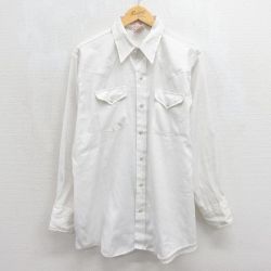 ELY 90s 長袖ウエスタンシャツ ホワイト メンズXL相当 | 古着