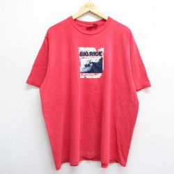 モッシモ 半袖Tシャツ BIGRIDE レッド XL | 古着