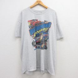 ジャージーズ 半袖Tシャツ レーシングカー グレー XL | 古着