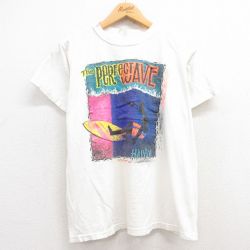 L★古着 半袖 ビンテージ Tシャツ メンズ 90年代 90s サーフィン クルーネック 白 ホワイト 【spe】 24may25 中古
