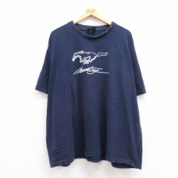 XL★古着 STEVE&BARRYS 半袖 ビンテージ Tシャツ メンズ 00年代 00s マスタング 大きいサイズ コットン クルーネック 紺 ネイビー 24aug22 中古