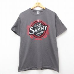 【50%OFF】L★古着 半袖 Tシャツ メンズ 車 サミースウィンデル コットン クルーネック 濃グレー 25may09 中古