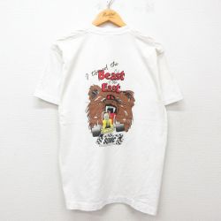 L★古着 フルーツオブザルーム 半袖 ビンテージ Tシャツ メンズ 90年代 90s レーシングカー クマ シラキュース クルーネック 白 ホワイト 25may09 中古