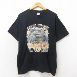 L★古着 ジャージーズ 半袖 Tシャツ メンズ 00年代 00s ジープ クルーネック 黒 ブラック 25may12 中古
