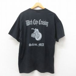 XL★古着 ジャージーズ 半袖 Tシャツ メンズ バイク クルーネック 黒 ブラック 25may19 中古