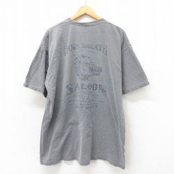 XL★古着 半袖 Tシャツ メンズ ホッグスブレス 大きいサイズ コットン クルーネック グレー 25may19 中古
