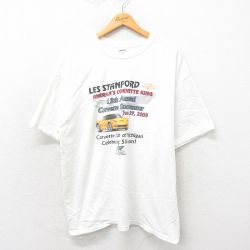 XL★古着 半袖 ビンテージ Tシャツ メンズ 00年代 00s コルベット 大きいサイズ コットン クルーネック 白 ホワイト 25may30 中古