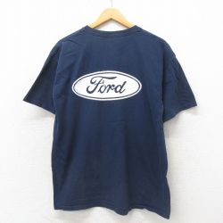 L★古着 半袖 ビンテージ Tシャツ メンズ 00年代 00s フォード コットン クルーネック 紺 ネイビー 25may30 中古