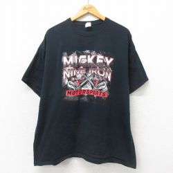 【50%OFF】XL★古着 半袖 Tシャツ メンズ レーシングカー 大きいサイズ コットン クルーネック 黒 ブラック 25may31 中古