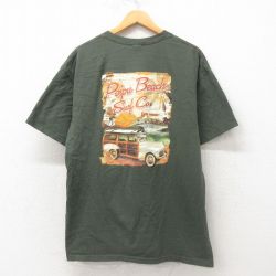 【50%OFF】XL★古着 半袖 ビンテージ Tシャツ メンズ 00年代 00s ウッディワゴン コットン クルーネック 緑 グリーン 25may31 中古