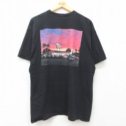 XL★古着 半袖 Tシャツ メンズ 車 インアンドアウトバーガー 大きいサイズ コットン クルーネック 黒 ブラック 25jun12 中古