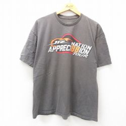 XL★古着 半袖 Tシャツ メンズ デイルアンハートジュニア レーシングカー シボレー NASCAR コットン クルーネック 濃グレー系 25jun12 中古