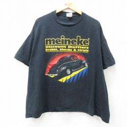 XL★古着 ジャージーズ 半袖 ビンテージ Tシャツ メンズ 車 meineke 大きいサイズ コットン クルーネック 黒 ブラック 25jun12 中古