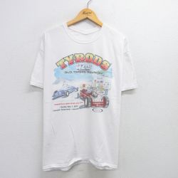 半袖Tシャツ レーシングカー ホワイト XL | 古着