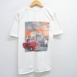 XL★古着 ヘインズ Hanes 半袖 Tシャツ メンズ 車 インアンドアウトバーガー 大きいサイズ コットン クルーネック 白 ホワイト 25jun12 中古