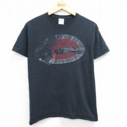 L★古着 半袖 ビンテージ Tシャツ メンズ 00年代 00s レーシングカー ボンネビル コットン クルーネック 黒 ブラック 25jun12 中古