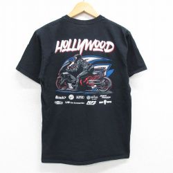 L★古着 半袖 Tシャツ メンズ バイク レーシング 企業広告 レッドカーペット コットン クルーネック 黒 ブラック 25jun12 中古