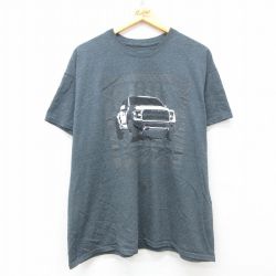 XL★古着 半袖 Tシャツ メンズ 車 フォード Ford 大きいサイズ クルーネック グレー 霜降り 25jun13 中古