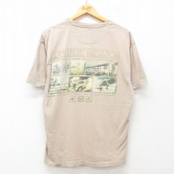 半袖Tシャツ 車ヤシの木橋 ベージュ L | 古着