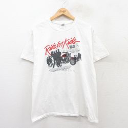 L★古着 半袖 Tシャツ メンズ バイク ホンダ 企業広告 コットン クルーネック 白 ホワイト 25jun13 中古