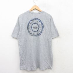 【50%OFF】XL★古着 Hurley ハーレー 半袖 Tシャツ メンズ サーフボード クルーネック グレー 霜降り 25jun13 中古