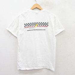 L★古着 半袖 ビンテージ Tシャツ メンズ 00年代 00s FASTRAX レースウェイ コットン クルーネック 白 ホワイト 25jun13 中古