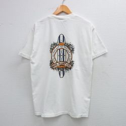 M★古着 半袖 ビンテージ Tシャツ メンズ 00年代 00s サーフボード 花 コットン クルーネック 白 ホワイト 25jun18 中古