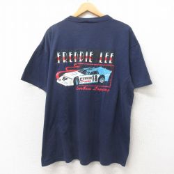 ジャージーズ 80s 半袖Tシャツ レーシングカー ネイビー XL | 古着