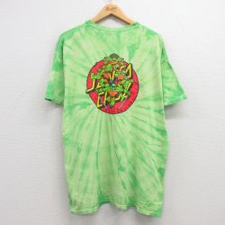 XL★古着 サンタクルーズ 半袖 Tシャツ メンズ タートルズ コットン クルーネック 緑他 グリーン タイダイ 【spe】 25jul04 中古