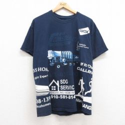 【50%OFF】XL★古着 半袖 Tシャツ メンズ トラック 大きいサイズ クルーネック 紺 ネイビー 25jul12 中古
