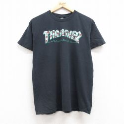 M★古着 スラッシャー 半袖 Tシャツ メンズ ビッグロゴ コットン クルーネック 黒 ブラック 25jul12 中古
