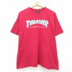 XL★古着 半袖 Tシャツ メンズ スラッシャー 大きいサイズ コットン クルーネック 赤 レッド 25jul12 中古
