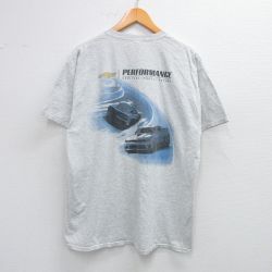 XL★古着 フルーツオブザルーム 半袖 Tシャツ メンズ シボレー 薄グレー 霜降り 25jul14 中古
