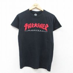 S★古着 半袖 Tシャツ メンズ スラッシャー コットン クルーネック 黒 ブラック 25jul26 中古