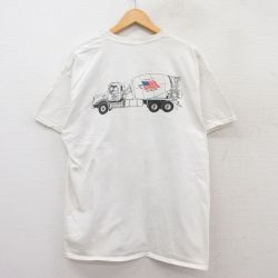 【50%OFF】XL★古着 半袖 ビンテージ Tシャツ メンズ 00年代 00s トラック HAVIN 大きいサイズ コットン クルーネック 白 ホワイト 25jul29 中古
