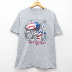 00s 半袖Tシャツ バイク グレー M | 古着