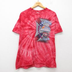 PRO PULLING LEAGUE 半袖Tシャツ タイダイ レッド XL | 古着