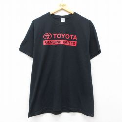 L★古着 半袖 ビンテージ Tシャツ メンズ 00年代 00s トヨタ TOYOTA クルーネック 黒 ブラック 25jul31 中古