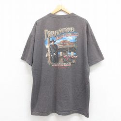 XL★古着 ハーレーダビッドソン Harley Davidson 半袖 Tシャツ メンズ TOMB 大きいサイズ クルーネック グレー 霜降り 25aug05 中古
