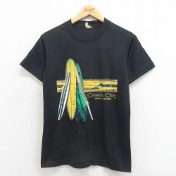 S★古着 スクリーンスターズ 半袖 ビンテージ Tシャツ メンズ 80年代 80s サーフボード USA製 黒 ブラック 25aug06 中古