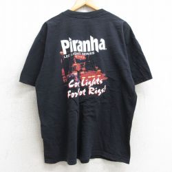 90s 半袖Tシャツ 車ピラニア ブラック XL | 古着