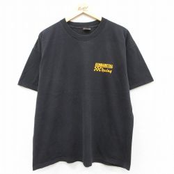 【20%OFF】XL★古着 半袖 ビンテージ Tシャツ メンズ 90年代 90s ケナメタル レーシング 大きいサイズ コットン クルーネック USA製 黒 ブラック 25aug22 中古