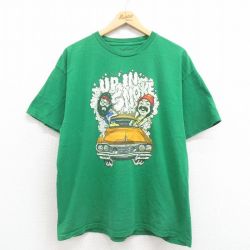 XL★古着 半袖 Tシャツ メンズ チーチアンドチョン コットン クルーネック 緑 グリーン 25aug22 中古