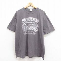 【50%OFF】XL★古着 半袖 ビンテージ 00年代 00s ホットロッド HOT ROD 大きいサイズ コットン クルーネック グレー 25aug23 中古 メンズ