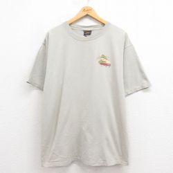 XL★古着 ルート66 半袖 ビンテージ Tシャツ メンズ 00年代 00s 車 大きいサイズ クルーネック USA製 薄ベージュ カーキ 25aug23 中古