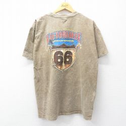 XL★古着 ハーレーダビッドソン 半袖 ビンテージ Tシャツ メンズ 00年代 00s VICTORVILLE 胸ポケット付き コットン クルーネック USA製 濃ベージュ【spe】 26apr08