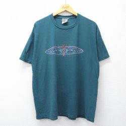XL★古着 ジャージーズ 半袖 ビンテージ Tシャツ メンズ 00年代 00s ハワイ サーフ 大きいサイズ コットン クルーネック 濃緑 26apr08