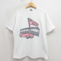 L★古着 ヘインズ 半袖 ビンテージ Tシャツ メンズ 90年代 90s ディナー コットン クルーネック USA製 ホワイト 26may18