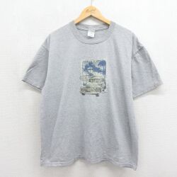 XL★古着 半袖 ビンテージ Tシャツ メンズ 00年代 00s ウッディワゴン 大きいサイズ クルーネック グレー 霜降り 26may27